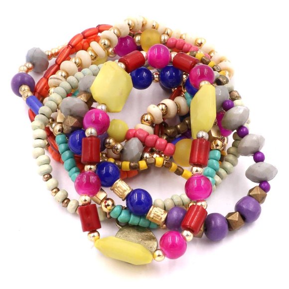 Beaded Bracelet Jewelry - Boho Bracelet Set Stacking Beaded Bead Hippie